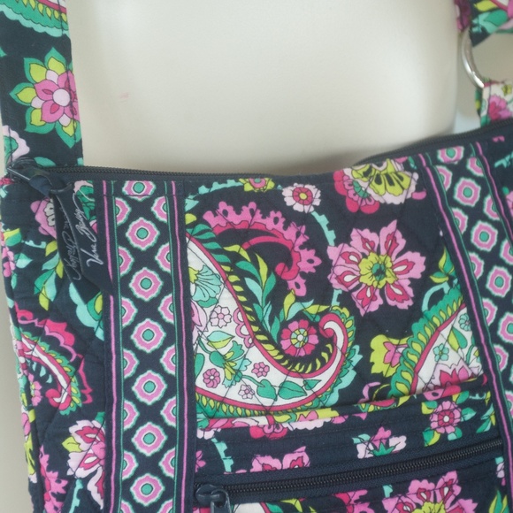 Vera Bradley Navy Colorful Petal Paisley Crossbody Bag Purse - Picture 8 of 15